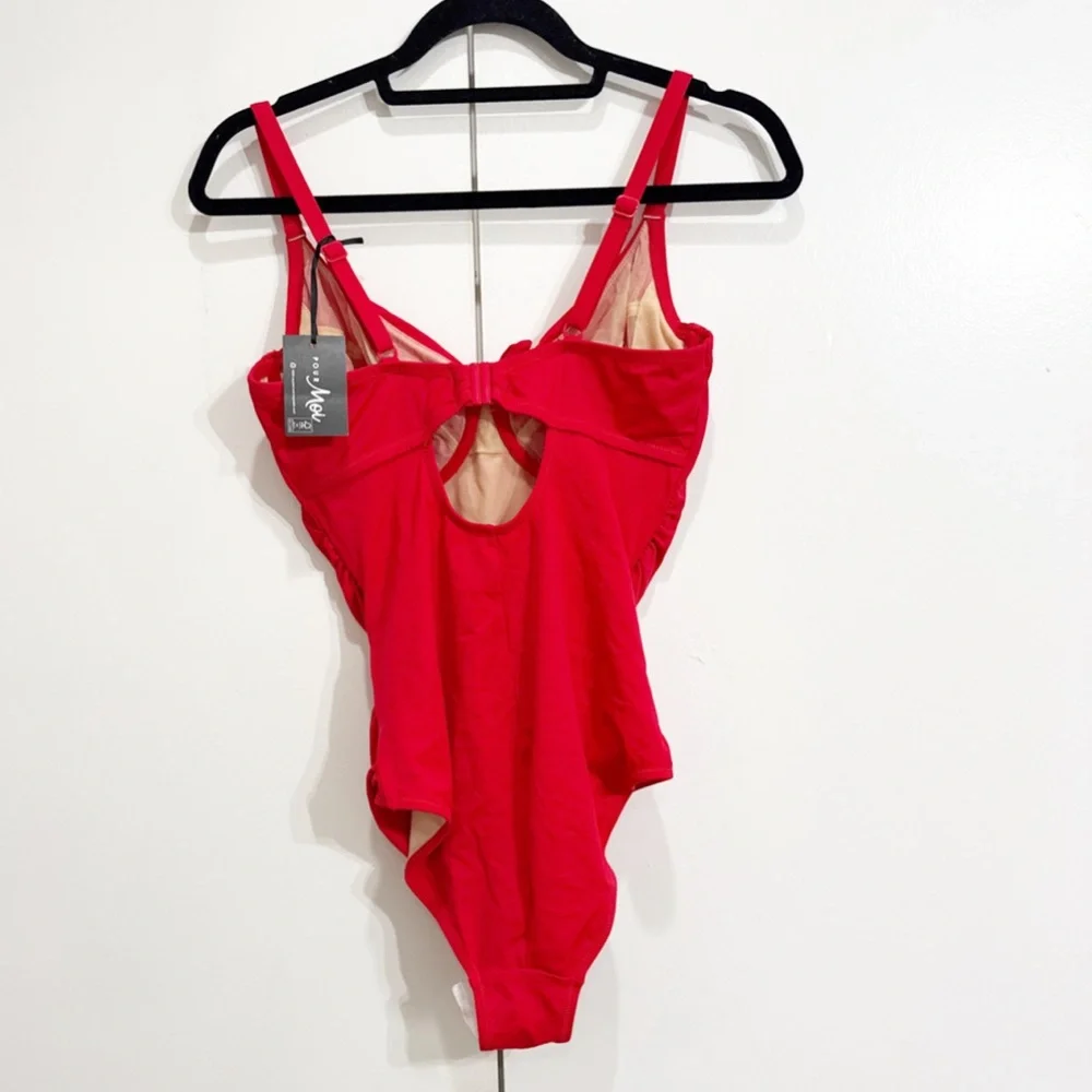 Pour Moi Red One Piece Swimsuit Size 34DDD - Picture 4 of 5